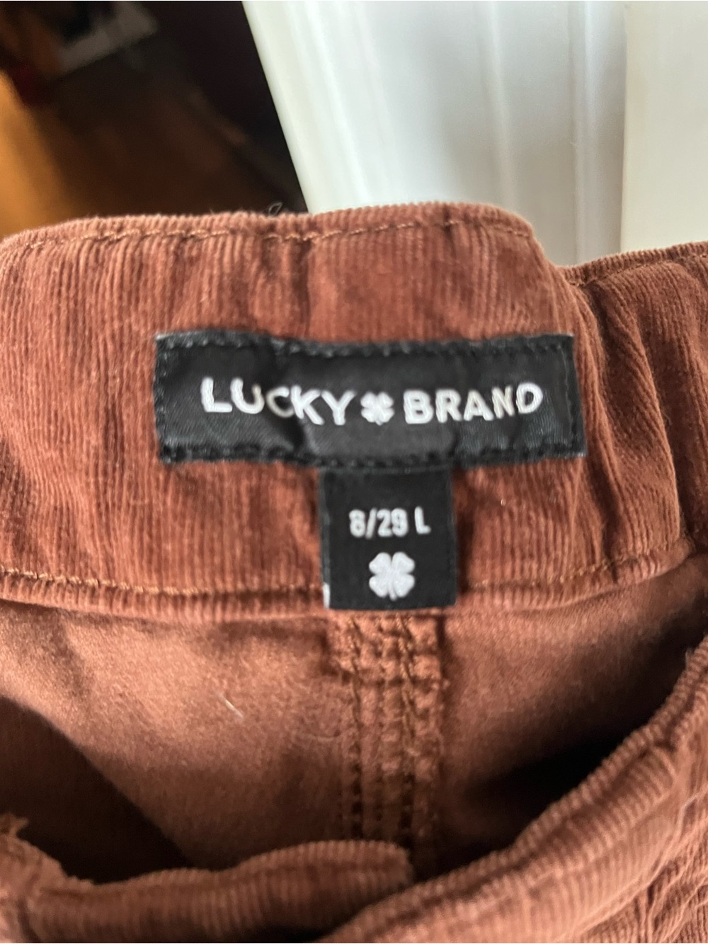 Lucky Brand High Rise Seamed Corduroy Stevie Flare trouser pants - Picture 7 of 9